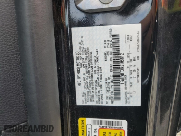 2022 Ford Mustang GT Premium with VIN 1FATP8FFXN5105812, listed as a Copart auction lot 58480665 with 23,168 mi miles and Salvage title. Bid and sale history available at DreamBid. Image 12.