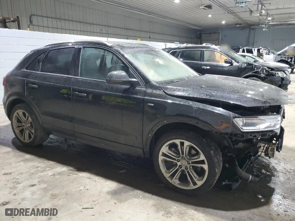 2018 Audi Q3 Premium with VIN WA1ECCFS7JR015688, listed as a Copart auction lot 87148354 with 89995 miles and Salvage Title. Bid and sale history available at carsss.com. Image 4.