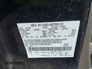2008 Ford Escape XLT with VIN 1FMCU93138KD65438, listed as a IAAI auction lot 42073549 with 185,343 mi miles. Bid and sale history available at carsss.com. Image 9.