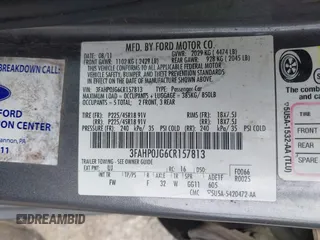 2012 Ford Fusion SEL with VIN 3FAHP0JG6CR157813, listed as a IAAI auction lot 42516219 with 187,705 mi miles and . Bid and sale history available at DreamBid. Image 9.
