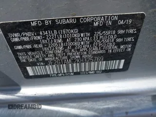 2019 Subaru Crosstrek Limited with VIN JF2GTAMC2KH325769, listed as a IAAI auction lot 42648751 with 23,705 mi miles and . Bid and sale history available at DreamBid. Image 9.