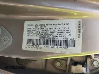1999 Toyota Corolla VE с VIN 1NXBR12E8XZ209434, выставлен на аукционе IAAI как лот 42267603 с пробегом 179 582 миль миль и . История ставок и продаж доступна на DreamBid. Изображение 9.