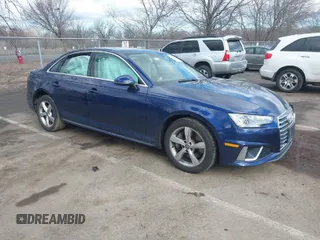 2019 Audi A4 Premium with VIN WAUDNAF45KA022217, listed as a IAAI auction lot 41676558 with 62,881 mi miles and . Bid and sale history available at DreamBid. Image 1.