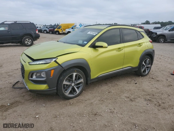 2019 Hyundai Kona Ultimate with VIN KM8K53A50KU274540, listed as a Copart auction lot 84344054 with 61,229 mi miles and Salvage Title. Bid and sale history available at carsss.com. Image 1.