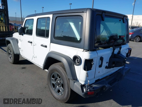 2022 Jeep Wrangler Unlimited Sport with VIN 1C4HJXDNXNW253510, listed as a IAAI auction lot 41461051 with 32,571 mi miles and . Bid and sale history available at DreamBid. Image 3.