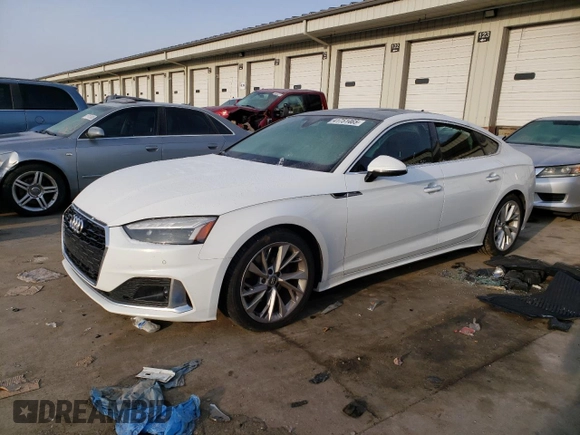 2021 Audi A5 Sportback Premium Plus z VIN WAUCBCF50MA020175, wystawiony jako Copart lot #41751465 z przebiegiem Nie podano mil oraz Szkoda całkowita • Salvage title. Historia ofert i sprzedaży dostępna na DreamBid. Obrazek 1.