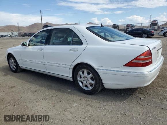 2000 Mercedes-Benz S-Class with VIN WDBNG75J0YA111650, listed as a Copart auction lot 63866844 with 245,363 mi miles and Salvage Title. Bid and sale history available at carsss.com. Image 2.