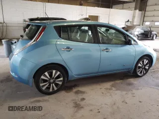 2015 Nissan LEAF SV with VIN 1N4AZ0CPXFC329112, listed as a Copart auction lot 65604163 with 67,558 mi miles. Bid and sale history available at carsss.com. Image 3.