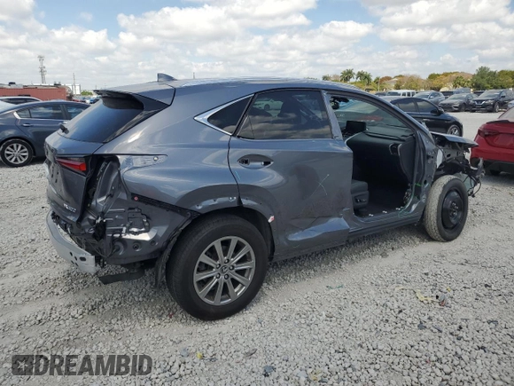 2021 Lexus NX with VIN JTJDARBZXM2184756, listed as a Copart auction lot 52688045 with 50,558 mi miles and Salvage Title. Bid and sale history available at carsss.com. Image 3.
