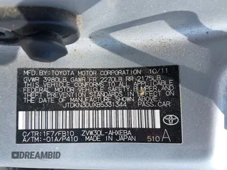 2011 Toyota Prius I z VIN JTDKN3DUXB5331344, wystawiony jako IAAI lot #42021340 z przebiegiem 330 635 mil mil oraz . Historia ofert i sprzedaży dostępna na DreamBid. Obrazek 9.