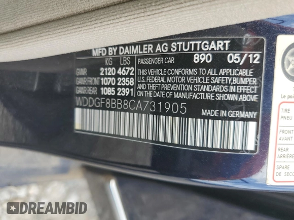 2012 Mercedes-Benz C 300 Sport z VIN WDDGF8BB8CA731905, wystawiony jako Copart lot #61692695 z przebiegiem 98 773 mil mil oraz Szkoda całkowita • Salvage title. Historia ofert i sprzedaży dostępna na DreamBid. Obrazek 12.