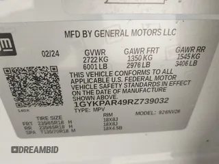 2024 Cadillac XT6 FWD Luxury z VIN 1GYKPAR49RZ739032, wystawiony jako IAAI lot #41985694 z przebiegiem 20 595 mil mil oraz . Historia ofert i sprzedaży dostępna na DreamBid. Obrazek 9.