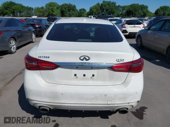 2018 Infiniti Q50 3.0t LUXE with VIN JN1EV7AP7JM353893, listed as a IAAI auction lot 41974467 with 160,214 mi miles. Bid and sale history available at carsss.com. Image 17.