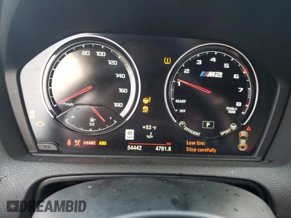 2021 BMW M2 Competition with VIN WBS2U7C06M7H84484, listed as a Copart auction lot 80774584 with 54,442 mi miles and Salvage Title. Bid and sale history available at carsss.com. Image 9.