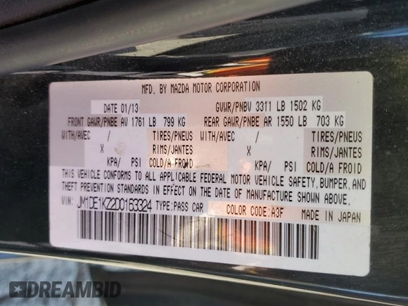 2013 Mazda Mazda2 Sport with VIN JM1DE1KZ2D0163324, listed as a Copart auction lot 50420565 with 184,184 mi miles and Salvage Title. Bid and sale history available at carsss.com. Image 13.