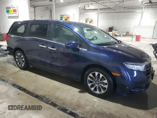 2023 Honda Odyssey EX-L with VIN 5FNRL6H68PB076152, listed as a Copart auction lot 47424605 with 14,742 mi miles and Salvage Title. Bid and sale history available at carsss.com. Image 4.