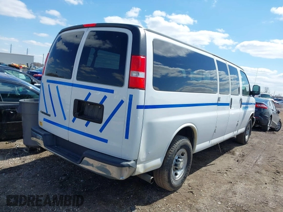 2017 Chevrolet Express Passenger LT with VIN 1GAZGPFF4H1242182, listed as a IAAI auction lot 42020122 with 51,100 mi miles and . Bid and sale history available at DreamBid. Image 4.