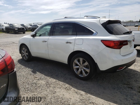 2016 Acura MDX w/Advance with VIN 5FRYD4H91GB029793, listed as a Copart auction lot 52974795 with 75,543 mi miles and Salvage Title. Bid and sale history available at carsss.com. Image 2.