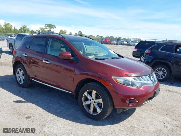 2010 Nissan Murano SL with VIN JN8AZ1MW8AW127533, listed as a IAAI auction lot 41876611 with 123,539 mi miles. Bid and sale history available at carsss.com. Image 1.