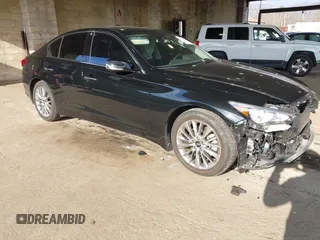 2023 Infiniti Q50 Luxe with VIN JN1EV7BR0PM542376, listed as a IAAI auction lot 41215300 with 25,792 mi miles and . Bid and sale history available at DreamBid. Image 1.