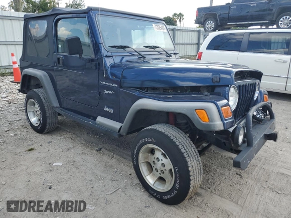 2002 Jeep Wrangler Sport with VIN 1J4FA49S72P722606, listed as a Copart auction lot 72525484 with 104,391 mi miles and Salvage Title. Bid and sale history available at carsss.com. Image 4.