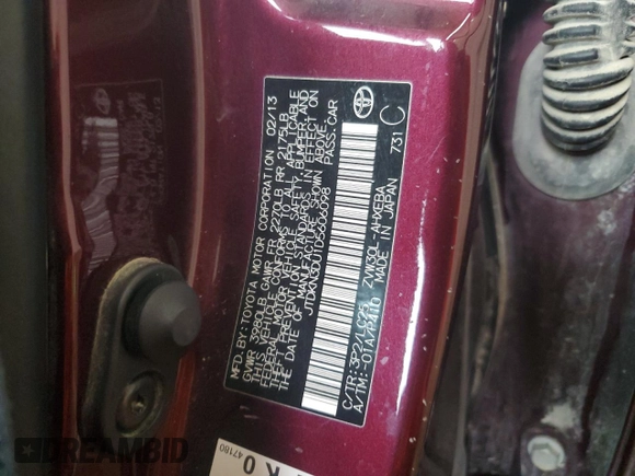 2013 Toyota Prius One z VIN JTDKN3DU1D5606098, wystawiony jako Copart lot #59498875 z przebiegiem 174 631 mil mil oraz Szkoda całkowita • Salvage title. Historia ofert i sprzedaży dostępna na DreamBid. Obrazek 12.