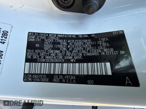 2011 Toyota Sienna SE с VIN 5TDXK3DC0BS060424, выставлен на аукционе Copart как лот 59059645 с пробегом 149 337 миль миль и Чистый • Clean title. История ставок и продаж доступна на DreamBid. Изображение 10.