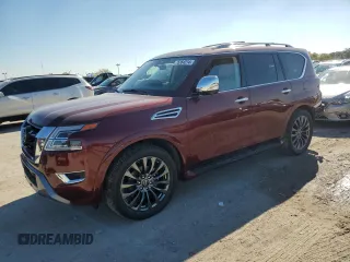 2023 Nissan Armada Platinum with VIN JN8AY2DB8P9830319, listed as a Copart auction lot 76364214 with 39,534 mi miles and Salvage Title. Bid and sale history available at carsss.com. Image 1.