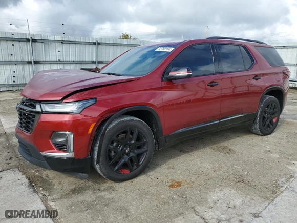 2022 Chevrolet Traverse Premier with VIN 1GNEVKKW4NJ127170, listed as a Copart auction lot 72755974 with 52,949 mi miles and Salvage Title. Bid and sale history available at carsss.com. Image 1.