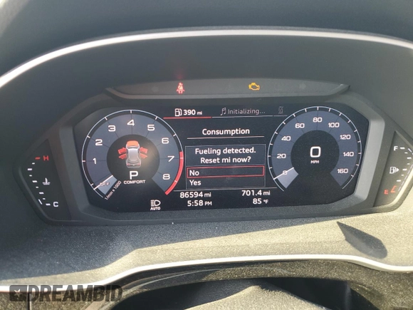 2019 Audi Q3 Premium with VIN WA1AECF38K1076355, listed as a Copart auction lot 74242994 with 86,594 mi miles and Salvage Title. Bid and sale history available at carsss.com. Image 9.