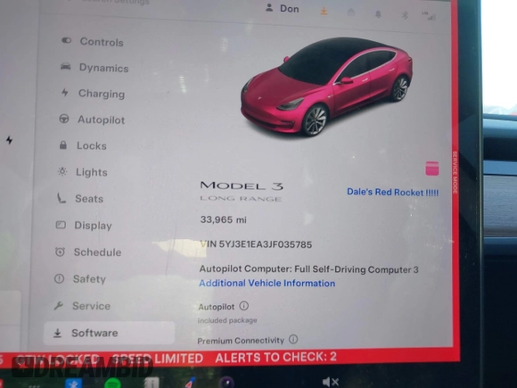 2018 Tesla Model 3 Long Range Battery with VIN 5YJ3E1EA3JF035785, listed as a IAAI auction lot 41986774 with 33,965 mi miles and . Bid and sale history available at DreamBid. Image 7.
