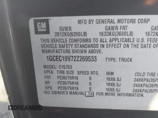 2002 Chevrolet Silverado 1500 LS with VIN 1GCEC19V72Z269533, listed as a IAAI auction lot 41495089 with 261,180 mi miles and . Bid and sale history available at DreamBid. Image 9.