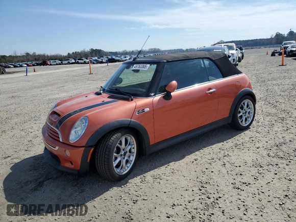 2006 MINI Convertible S with VIN WMWRH33576TF89127, listed as a Copart auction lot 49763365 with 150,446 mi miles and Salvage title. Bid and sale history available at DreamBid. Image 1.
