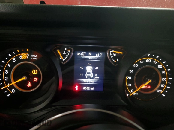2024 Jeep Wrangler Sport S with VIN 1C4PJXDG5RW177357, listed as a Copart auction lot 52955605 with 8,382 mi miles and Salvage Title. Bid and sale history available at DreamBid. Image 9.