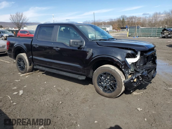 2024 Ford F-150 STX with VIN 1FTEW2LP3RKF10031, listed as a Copart auction lot 46999245 with 1,889 mi miles and Salvage Title. Bid and sale history available at carsss.com. Image 4.