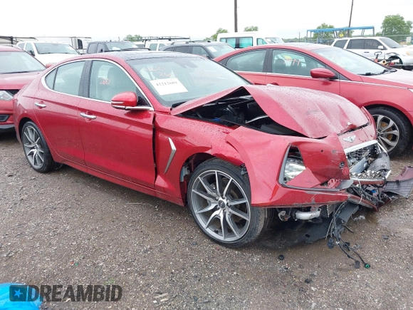 2021 Genesis G70 2.0T with VIN KMTG44LA0MU075456, listed as a IAAI auction lot 42212601 with 19,503 mi miles and . Bid and sale history available at DreamBid. Image 1.