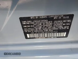 2019 Subaru Crosstrek Limited with VIN JF2GTANC4K8290702, listed as a IAAI auction lot 42305213 with 38,304 mi miles and . Bid and sale history available at DreamBid. Image 9.
