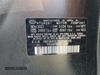 2023 Genesis G80 2.5T with VIN KMTGA4SC1PU166008, listed as a Copart auction lot 79831594 with 12,628 mi miles and Salvage Title. Bid and sale history available at DreamBid. Image 12.