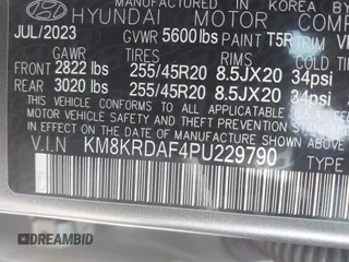 2023 Hyundai Ioniq 5 Limited z VIN KM8KRDAF4PU229790, wystawiony jako IAAI lot #42280664 z przebiegiem 14 902 mil mil oraz . Historia ofert i sprzedaży dostępna na DreamBid. Obrazek 9.