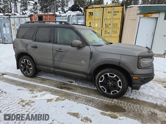 2023 Ford Bronco Sport Outer Banks with VIN 3FMCR9C66PRD56319, listed as a Copart auction lot 80114364 with 20,561 mi miles and Non repairable. Bid and sale history available at DreamBid. Image 4.