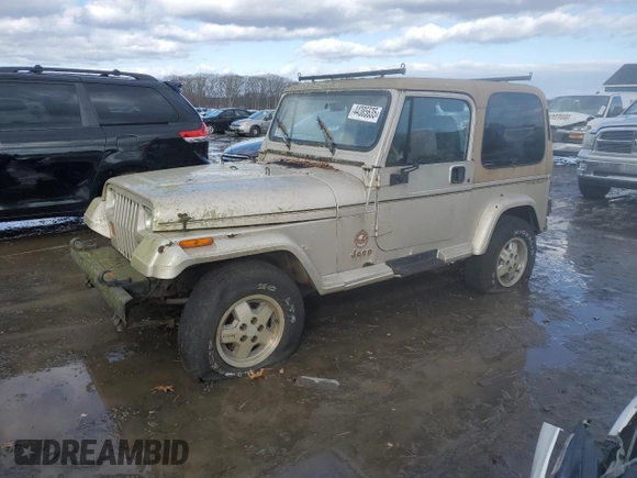 1995 Jeep Wrangler Sahara with VIN 1J4FY49S8SP207576, listed as a Copart auction lot 44385635 with 0 mi miles and Clean Title. Bid and sale history available at carsss.com. Image 1.