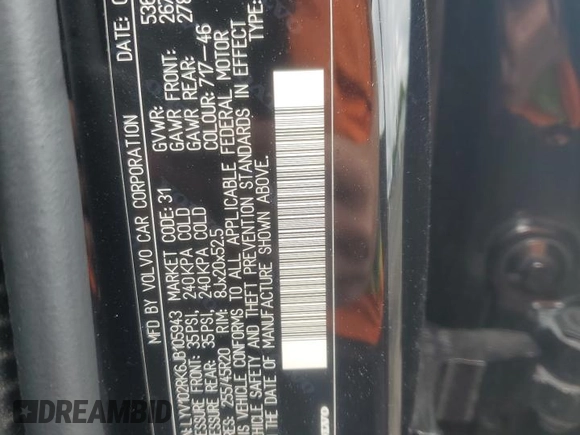 2018 Volvo XC60 Momentum with VIN LYV102RK6JB105943, listed as a Copart auction lot 60496055 with 72,706 mi miles and Salvage title. Bid and sale history available at DreamBid. Image 13.