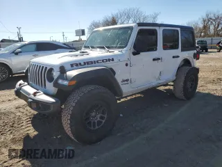 2021 Jeep Wrangler Unlimited Rubicon with VIN 1C4JJXFG7MW842870, listed as a Copart auction lot 43315785 with 21,805 mi miles and Salvage Title. Bid and sale history available at carsss.com. Image 1.
