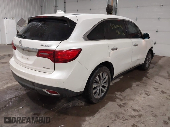 2015 Acura MDX Tech Pkg with VIN 5FRYD4H42FB006235, listed as a IAAI auction lot 41200581 with 159,681 mi miles. Bid and sale history available at carsss.com. Image 4.