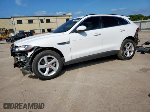 2019 Jaguar F-Pace 25t Premium with VIN SADCJ2FX3KA397408, listed as a Copart auction lot 59347685 with 19,340 mi miles and Salvage title. Bid and sale history available at DreamBid. Image 1.
