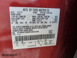 2013 Ford Explorer with VIN 1FM5K7B89DGA61206, listed as a Copart auction lot 51365995 with 91,540 mi miles and Salvage Title. Bid and sale history available at carsss.com. Image 13.
