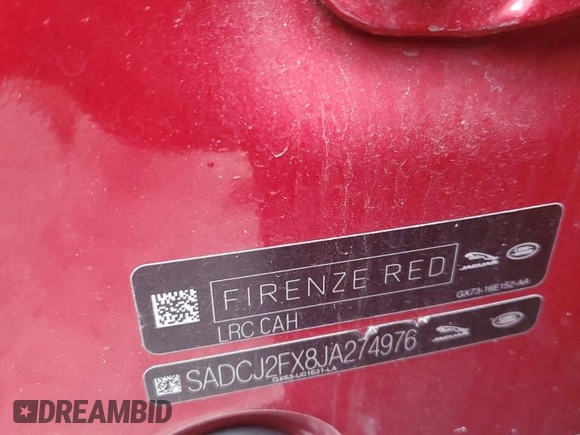 2018 Jaguar F-Pace 25t Premium z VIN SADCJ2FX8JA274976, wystawiony jako Copart lot #50340164 z przebiegiem 67 930 mil mil oraz Szkoda całkowita • Salvage title. Historia ofert i sprzedaży dostępna na DreamBid. Obrazek 12.