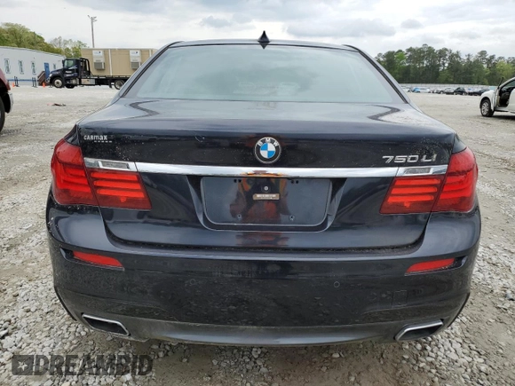 2015 BMW 7 Series 750Li with VIN WBAYE8C50FD781398, listed as a Copart auction lot 49519484 with 54,075 mi miles and Salvage Title. Bid and sale history available at carsss.com. Image 6.