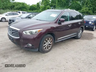 2013 Infiniti JX35 z VIN 5N1AL0MMXDC306339, wystawiony jako IAAI lot #42364060 z przebiegiem 237 711 mil mil oraz . Historia ofert i sprzedaży dostępna na DreamBid. Obrazek 2.