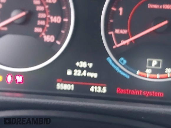 2016 BMW 3 Series 328i xDrive with VIN WBA8E3G59GNU02424, listed as a IAAI auction lot 41082258 with 55,801 mi miles. Bid and sale history available at carsss.com. Image 7.
